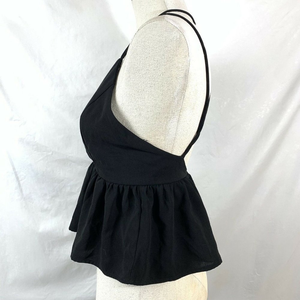 Deep V Neck Crop Top Peplum Top Size Small Silence + Noise Sleeveless - Picture 5 of 10